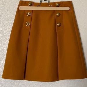 J. Crew mustard color wool pleated skirt 2